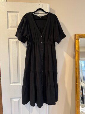 Madewell Short Sleeve Gauze Midi Dress